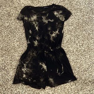 Tie dye romper with cinched waste, pocket and pant pockets - Basil Lola brand